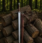 Medieval Ranger Longsword Replica - Fantasy Knight Sword With Leather Scabbard