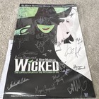 Wicked Broadway Musical Window Card Poster Signed By Cast  multiple Autographs 