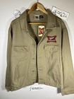 Nwt Miller High Life Tan Denim Trucker Jacket Small Mad Engine Back Print Patch