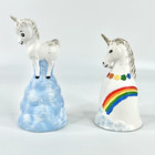 Vintage Lot Of 2 Unicorn Bells Figures Ceramic As Is Or Repaint In Your Style