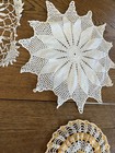 Large Lot 40 Pieces Vintage Hand Crocheted  Sewn Doilies  Linens  Euc