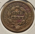 1851 Coronet Braided Hair Large Cent 1c Partial Liberty Coin - Free Shipping 