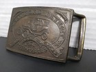 Henry Ford Detroit Record Year Model T Automobiles Vintage Brass Belt Buckle