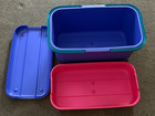 Eagle Craftstor Craft Sewing Tote W  Tray Purple Pink Aqua Storage Organizer 20 