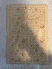 1839 Cuba Royal Lottery Uncut Sheet Of 8 Tickets Spanish Colonial Antique