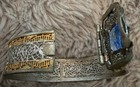 Vintage 1910 s Art Deco Jj White  Bracelet Blue Stone  pat Apld For  Silver Gold