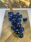 Vintage Lucite Cluster Grapes Cobalt Blue Driftwood Stem Mid Century Modern Read