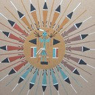 Vtg Native American Navajo  sun And Eagle  Sand Painting Framed Wall Art Signed