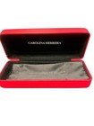 Carolina Herrera Red Leather Hard  Signature Eyeglass Case