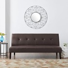 Button Tufted Futon Sofa Bed  Faux Leather Futon Couch  Modern Convert