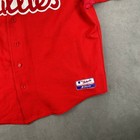Majestic Philadelphia Phillies Mlb Jersey Red Button Up Authentic Mens 2xl Usa