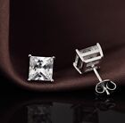 Sterling Silver Stud Earrings Cubic Zirconia Round Men Women 3pc Cz Earrings Set