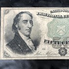 Us Fourth Issue 50 Cent Green Seal Fractional Currency Note Rare John Allison