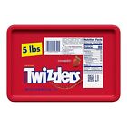 Twizzlers Twists Strawberry Flavored Chewy Candy  Low Fat  5 Lb Bulk Container