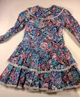 Vintage Miss Quality Floral Lace-trim Peplum Dress Kids Size 8 New