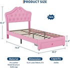 Twin Size Upholstered Bed Frame W  Storage Drawer   Led Headboard For Kids girls