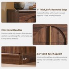  Buffet Cabinet With Storage   Arched Doors Set Of 2  63  Wood Sideboard  brown