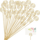 30pcs Metal Wire Floral Place Card Holder Pick 13in Golden Floral Picks Photo