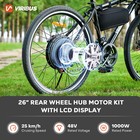 Viribus 1000w 26   48v Ebike Conversion Kitw  Lcd Display  Rear Wheel Hub Motor