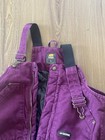 Berne Girls Purple Insulated Canvas Bib Overalls Full Zip Pockets Size L