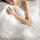 Luxury Hotel Duvet Cover King Size   White Cotton Leaf Ed