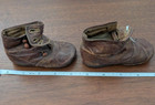 Victorian Edwardian Baby Shoe Lot High Top Leather Buttons  Display Dolls Bears