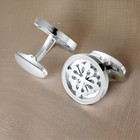 925 Sterling Silver 14k White Gold Plated For Men s Engagement Unique Cufflinks