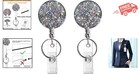 Retractable Recoil Glitter Nurse Badge Reel Name Tag Id Card Holder Lanyard Clip