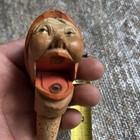 Vintage Hand Carved Black Forest Style Mechanical Bottle Stopper Wink