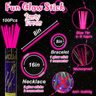 100 Pk 8  Pink Glow Sticks Bulk Party Favors  Light Up Glow Necklaces   Bracelet
