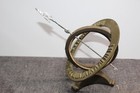 Vtg Brass Desktop Armillary Sphere Globe Sundial With Roman Numerals And Arrow