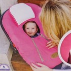 Cozy Cover Infant Carrier Cover Pink Secure Car Seat Cover Weatherproof Baby Zip