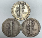 1940  1940-d And 1940-s 10c Mercury Dimes 90  Silver