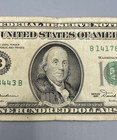 1981 100 Dollar Bill Circulated Serial B14178443b Us Currency Note Small Head