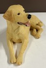 Stone Cast Yellow Lab Labrador Retriever Laying Down Dog Figurine