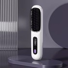Cordless Hair Straightener Brush Usb Rechargeable Lcd Mini Straightening Comb