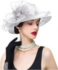 Women s Kentucky Derby Church Dress Hat Wide Brim Leaf Flower Bridal Shower Hat