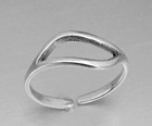 Solid Metal 925 Silver Women s Stylish Adjustable Toe Ring 14k White Gold Plated