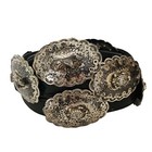 Vintage Ramon Jose Lopez Good Hands Concho Belt Sterling Silver