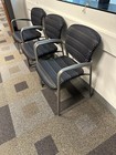 Lot Of 8 -haworth Improv Lobby   Side Chair In Blue Multi-color Checkered Fabric