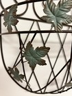 Rustic Metal Wall Pocket Basket Scrollwork Leaf Planter Farmhouse Decor 19in