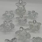 Vintage Clear Glass Star Candle Holders Taper Candle Christmas Tablescape Lot 10