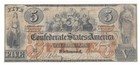 T-31 Rare Red Serials 1861  5 Confederate Note - Pmg Choice Fine 15 - Full Frame