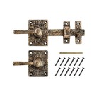 Everbilt 12 In  Antique Brass Cast Iron Door Lever Drop Bar Latch
