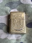 1998 Vintage Zippo Lighter - Barrett Smythe - American Indian - Solid Brass