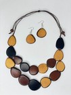 Handmade Tagua Nut Set Necklace And Earrings 