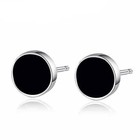 Black Round Stud Earrings For Men   Women     Classic Style 6 Mm Circle Studs 1006