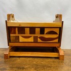 Vintage Wooden Rocking Baby Doll Crib  Cradle 10 5   x 8 x 6 