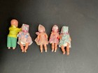Dolls Celluloid Small Jointed Dolls 3    Italy Vintage Lot Of 5 Dolls 60   s