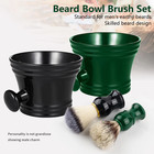 Plastic Shaving Bowl Mug Set Beard Care Soap Foam Brush Barber Facial Tool
